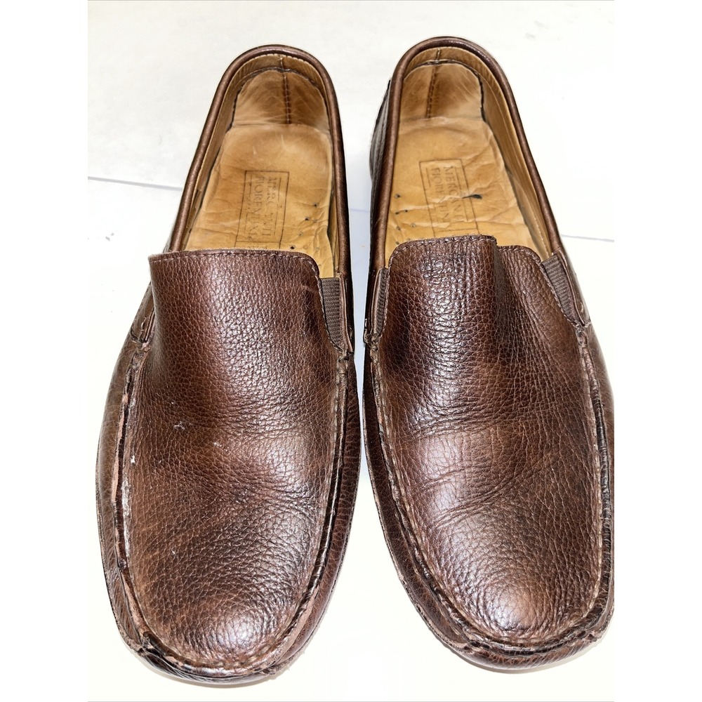 Mercanti Fiorentini Mens Relax Loafers Shoes Brown Leather Mf 9020 Moc Toe 10.5